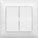 Выключатель Anura двухклавишный белый