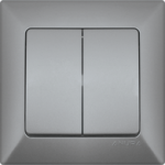Выключатель Anura двухклавишный металл
