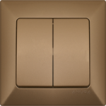 Выключатель Anura двухклавишный золото