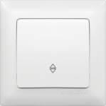 Выключатель Anura проходной одноклавишный белый