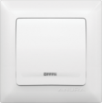 Выключатель Anura одноклавишный с подсветкой белый