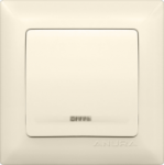 Выключатель Anura одноклавишный с подсветкой крем