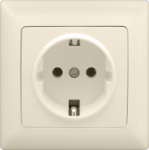 Розетка Anura c заземлением крем