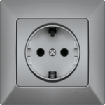 Розетка Anura c заземлением металл