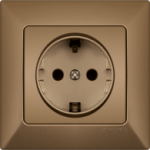 Розетка Anura c заземлением золото