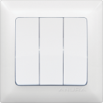 Выключатель Anura трехклавишный белый